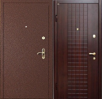 Входная металлическая дверь в квартиру с порошковым напылением и МДФ